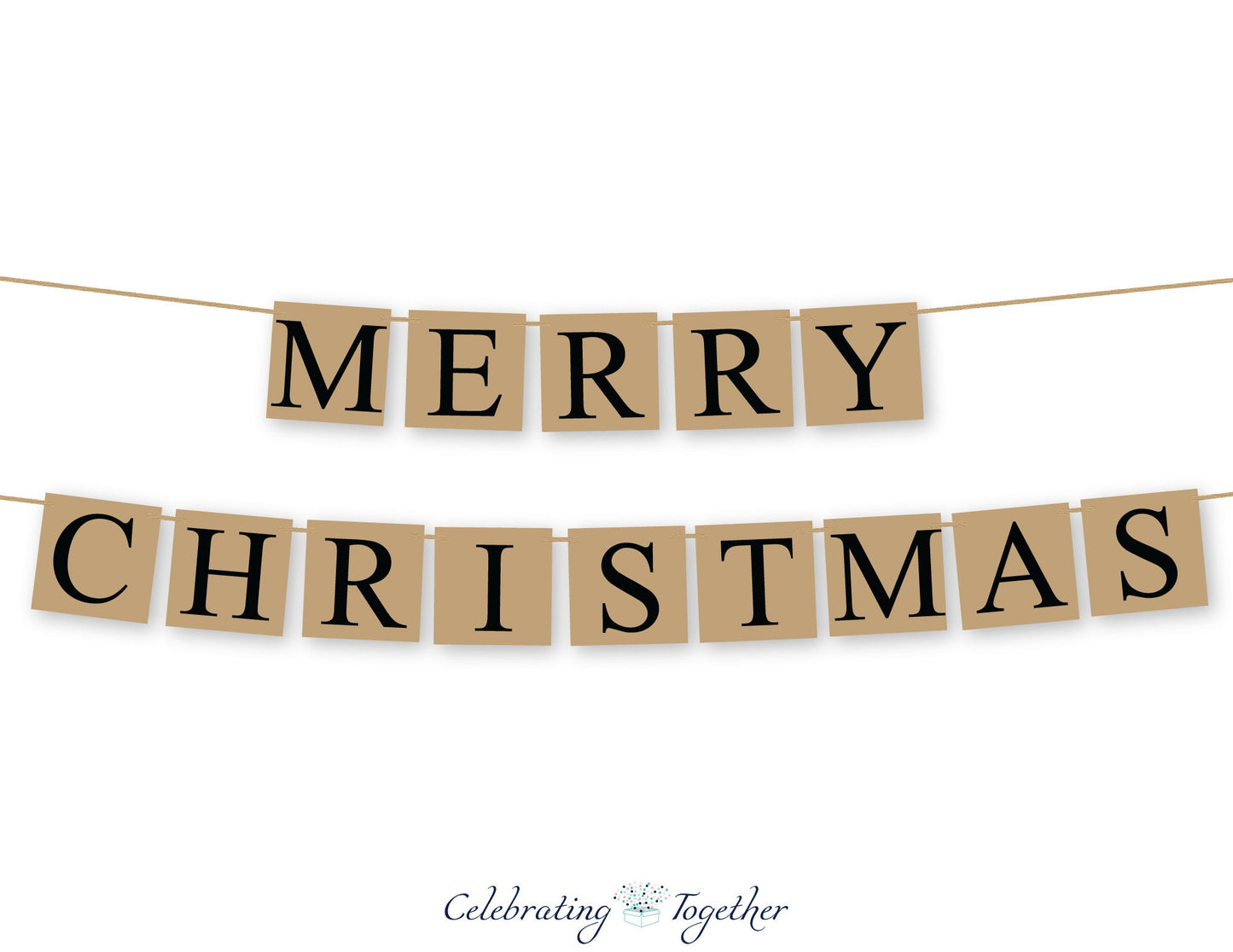 Merry Christmas Banner - Rustic