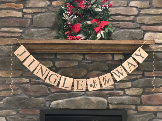 Jingle All The Way Banner - Rustic