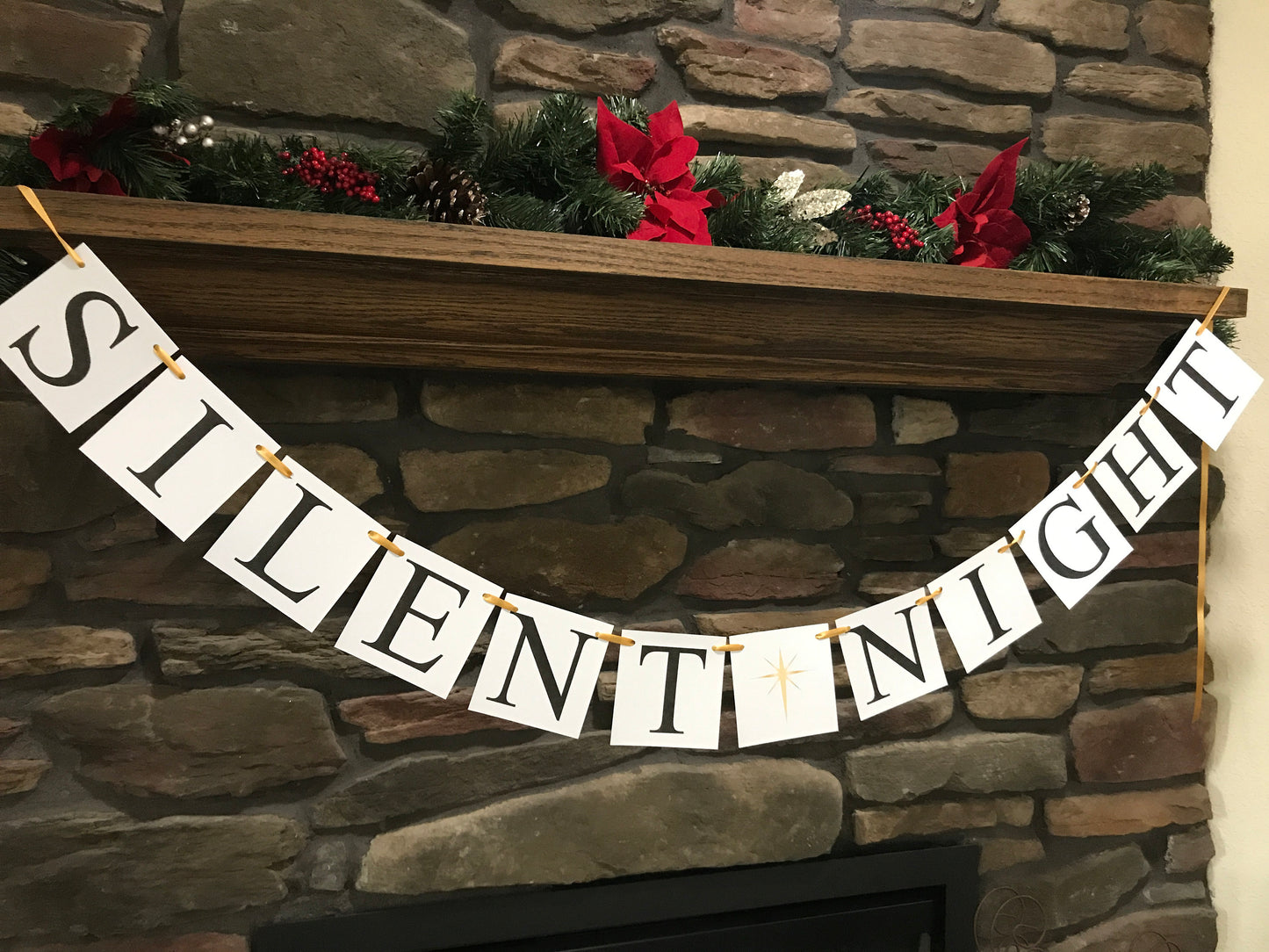 Silent Night Banner - Gold North Star