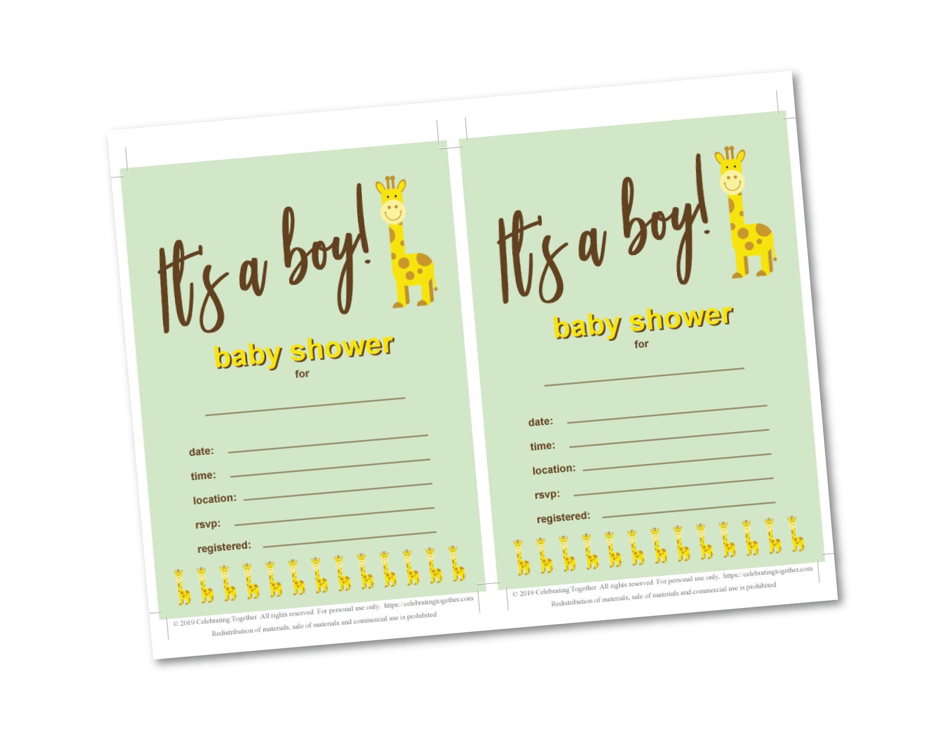 printable it's a boy baby shower invitations - Celebrating Together