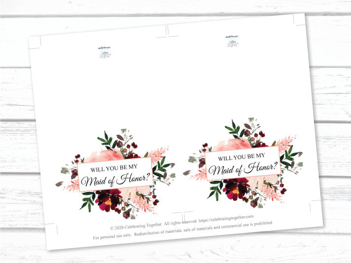 diy maid of honor proposal cards - Celebrating Together