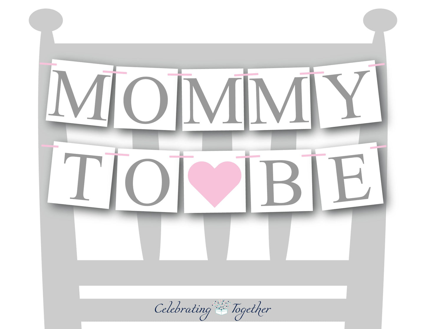 Mommy To Be Chair Banner - Hearts