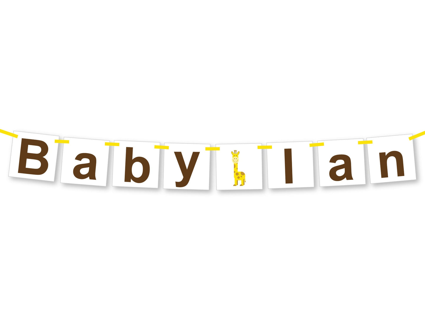 custom name baby shower decorations - giraffe baby shower banner