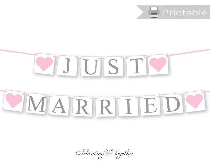 Printable Just Married Banner