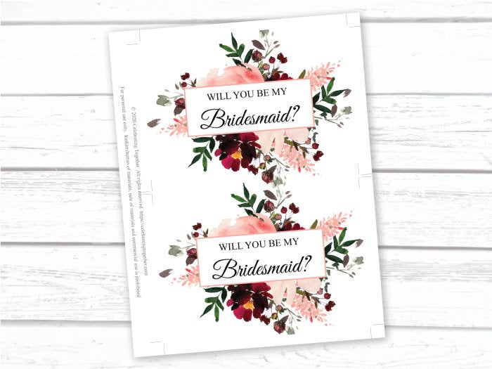 diy will you be my bridesmaid proposal cards - Celebrating Together
