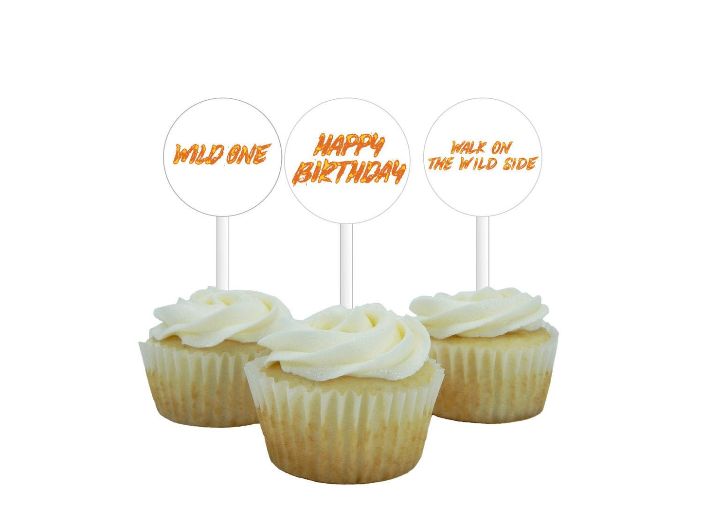 printable wild one happy birthday cupcake toppers