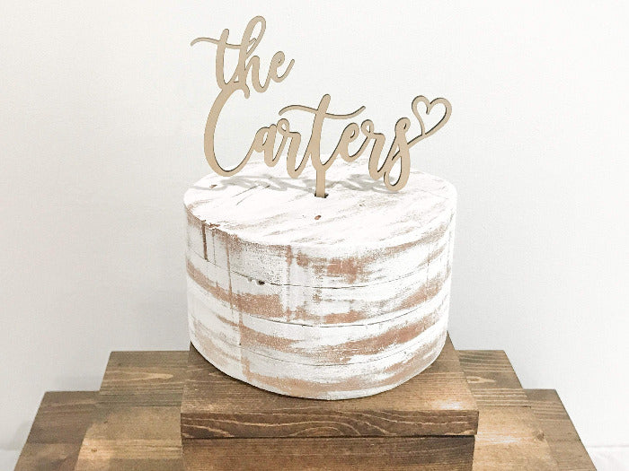 personalized wedding cake topper - wooden cake decorations 