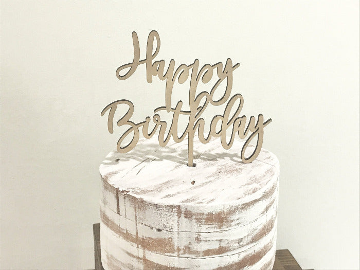 handwritten happy birthday cake skewer 