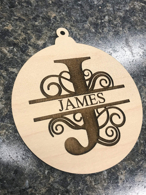 custom engraved name ornaments 