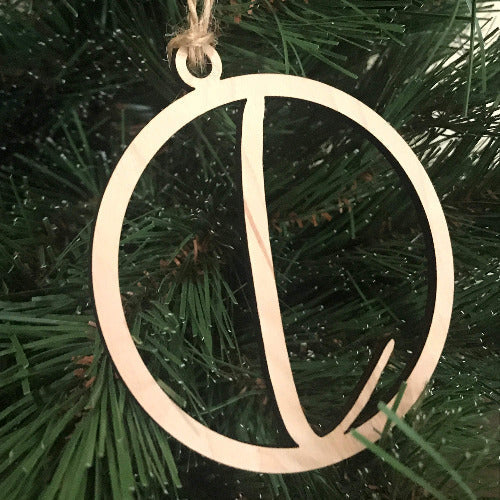 L initial ornament - monogram christmas ornaments 