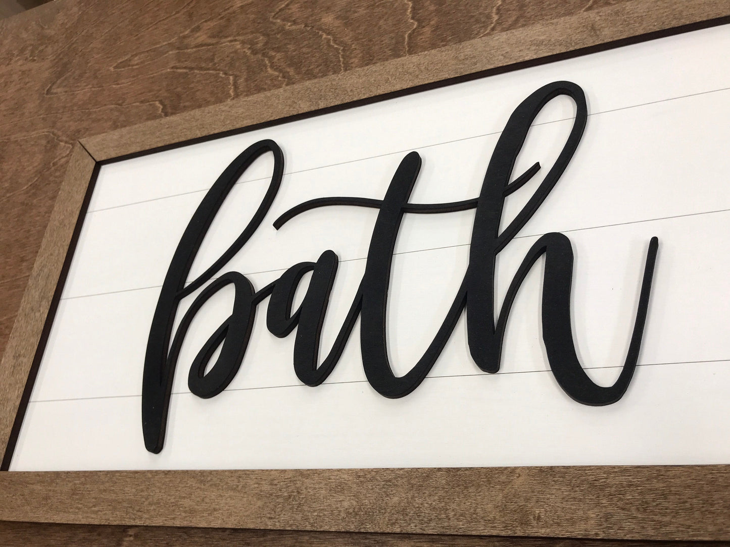 3D bathroom sign - farmhouse home decor - Woodbott