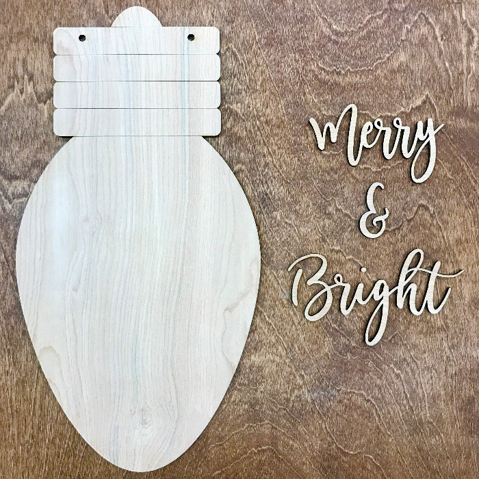 merry & bright diy sign making kit - c9 light bulb 