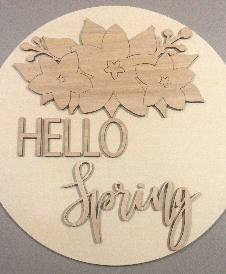 Hello Spring Kign DIY Kit - Make Your Own Front Door Hanger ...