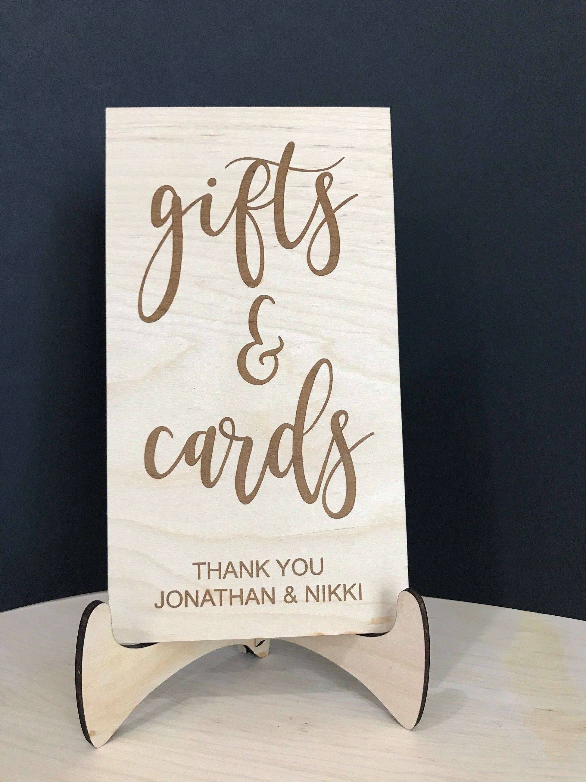 gifts and cards thank you sign - personalized wedding decor 