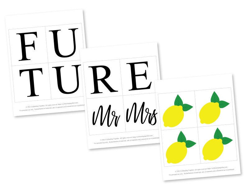 PRINTABLE Future Mr & Mrs Banner - Lemons