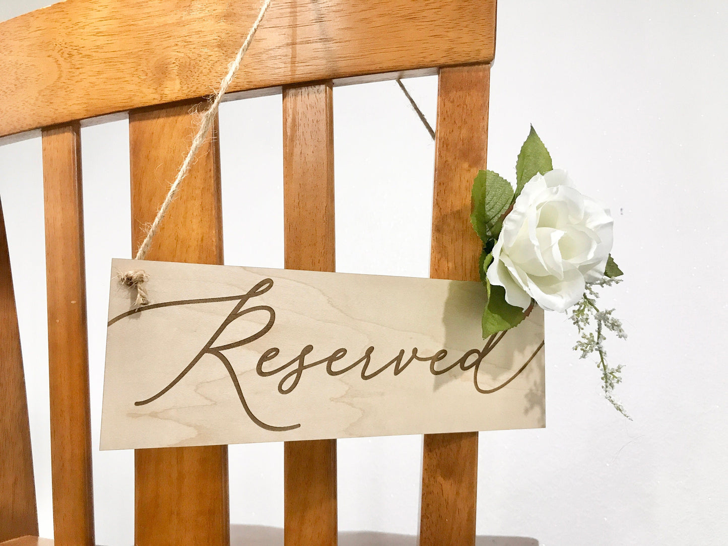 laser engraved reserved pew sign - Celebrating Together