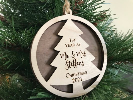 personalized last name ornament 