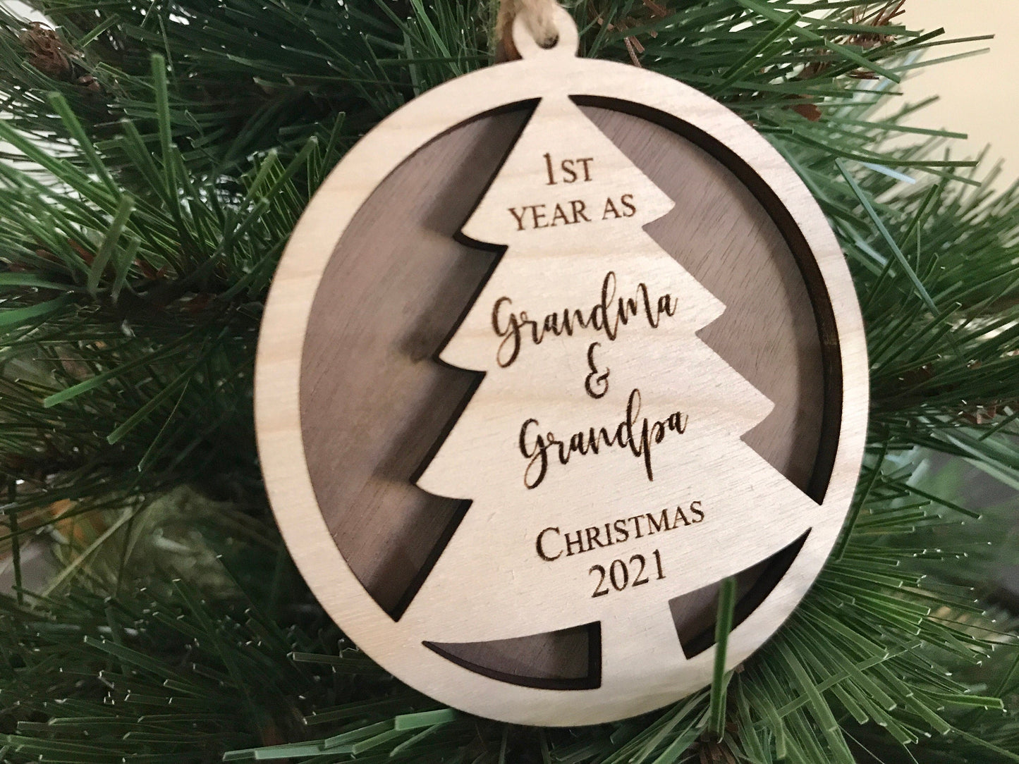 3d our 1st year as grandma and grandpa ornament - Christmas 2023