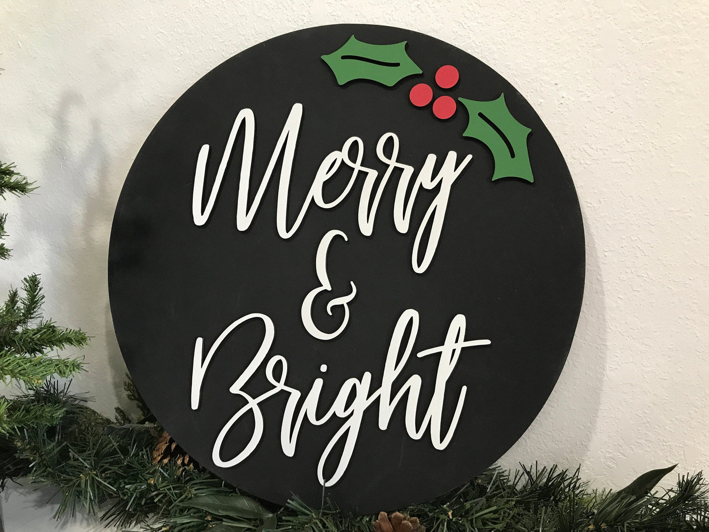 merry & bright sign