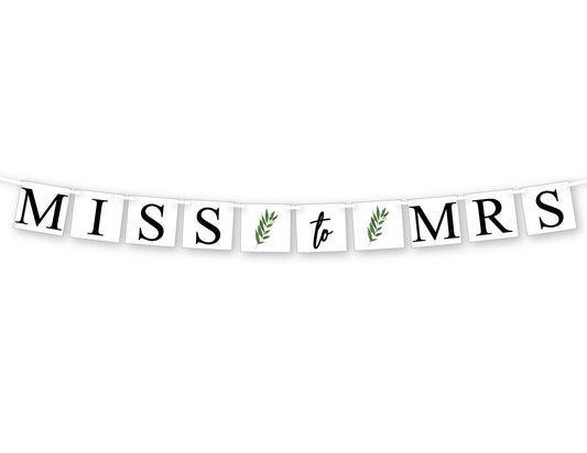miss to mrs banner - watercolor bridal shower decor