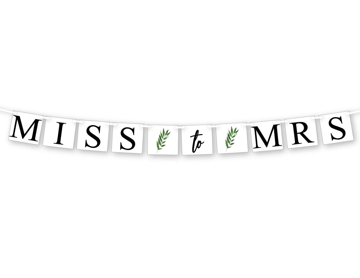 miss to mrs banner, foliage watercolor leaves bridal shower decorations, bride to be decor, bachelorette party garland, boho future mrs sign
