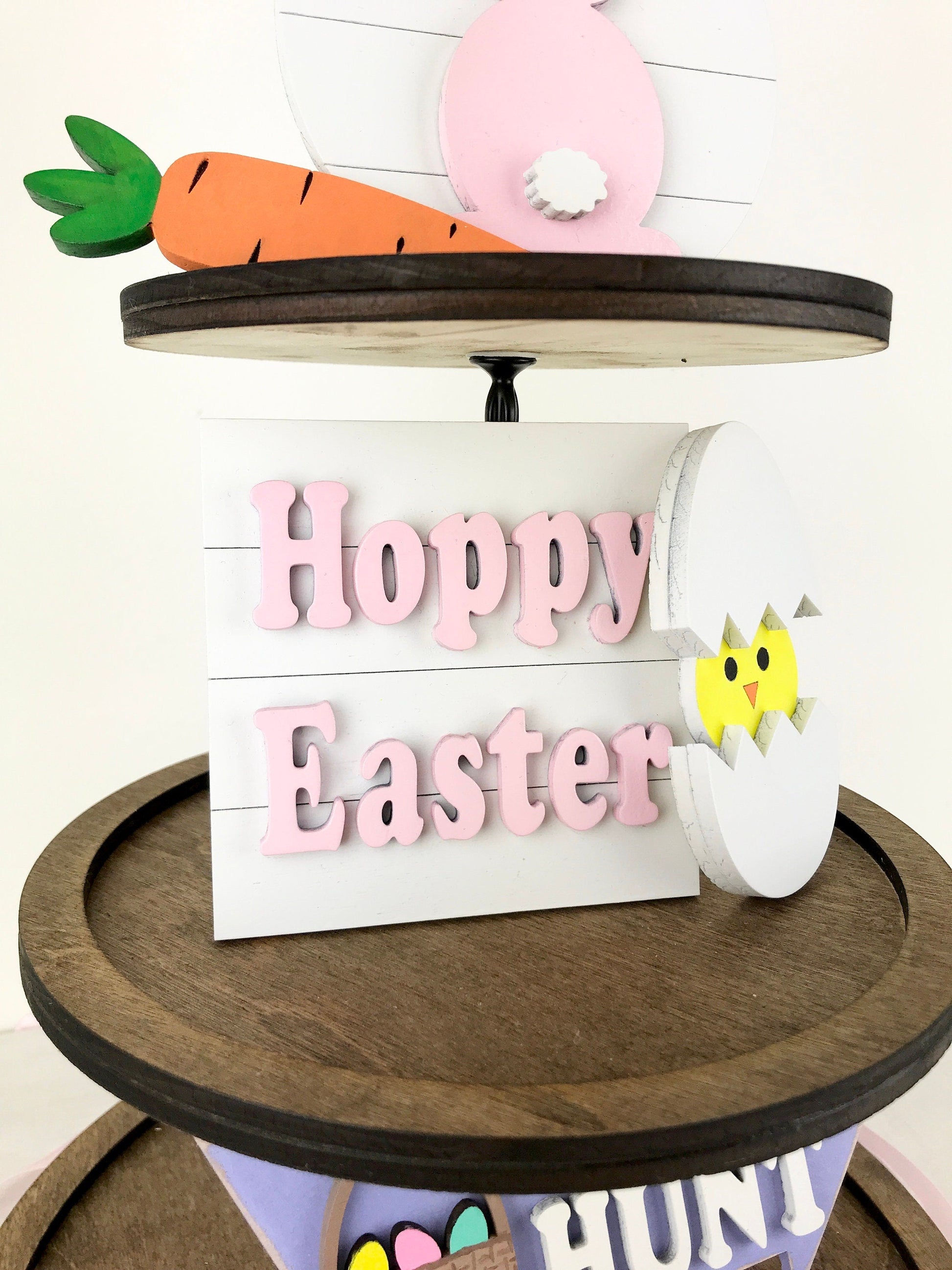 hoppy easter mini sign and chick mini sign