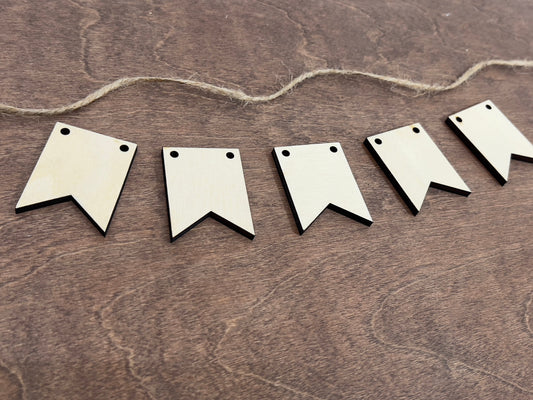 Unfinished Wooden Banner Pennants