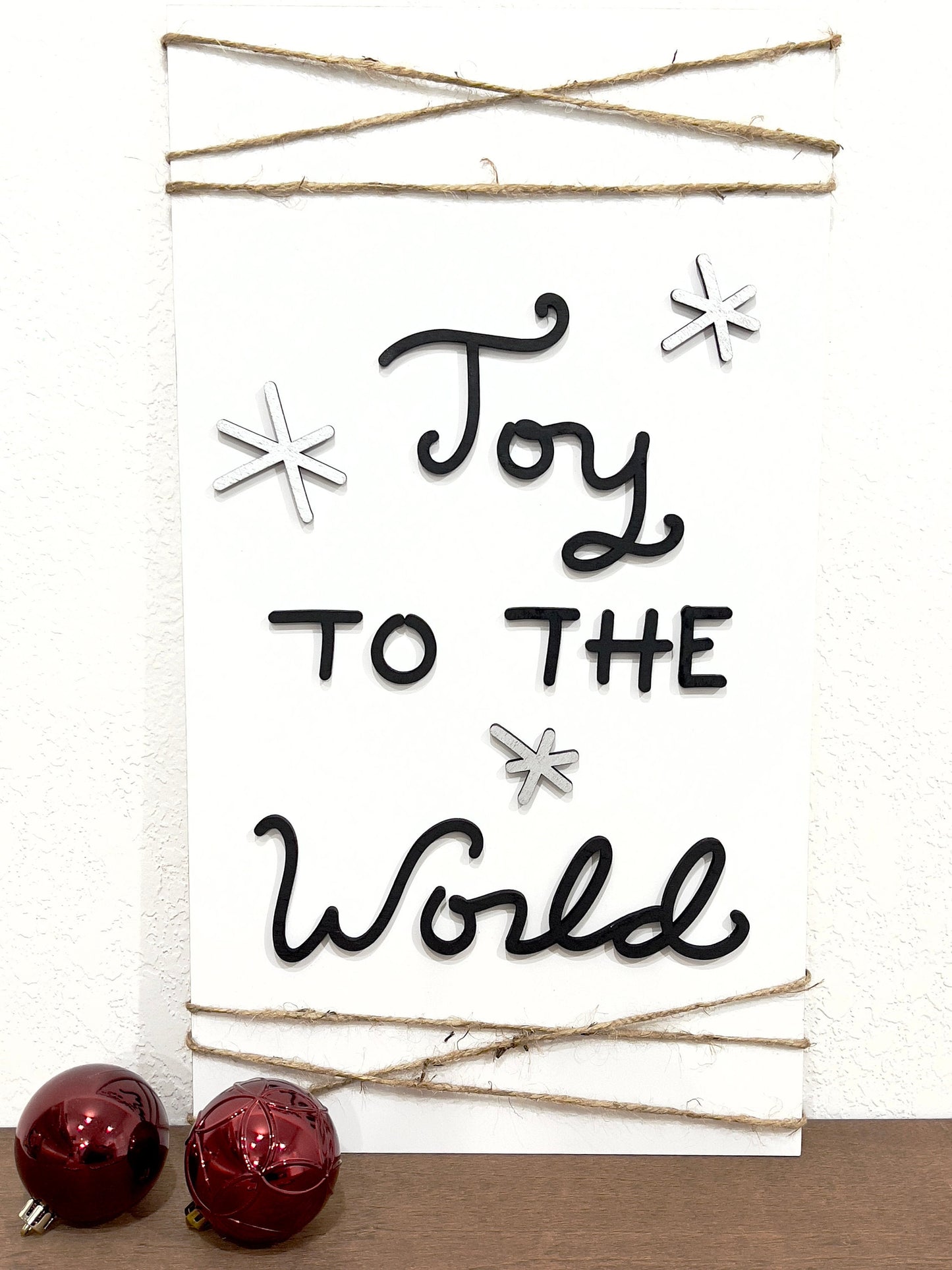 Joy to the world sign kit, DIY holiday crafts, winter sign making supplies, evergreen trees kid craft project ideas, paint party sign bundle