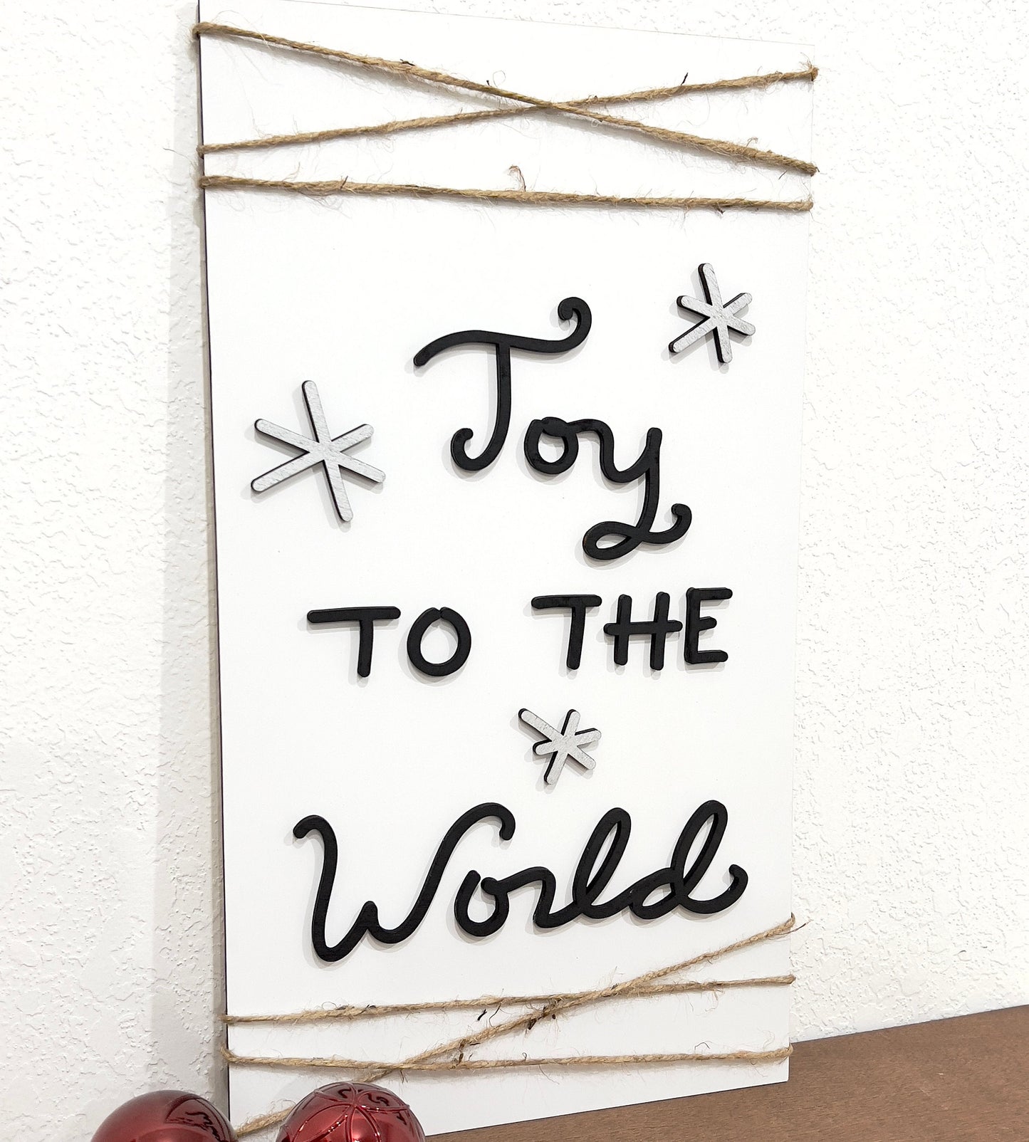 Joy to the world sign kit, DIY holiday crafts, winter sign making supplies, evergreen trees kid craft project ideas, paint party sign bundle