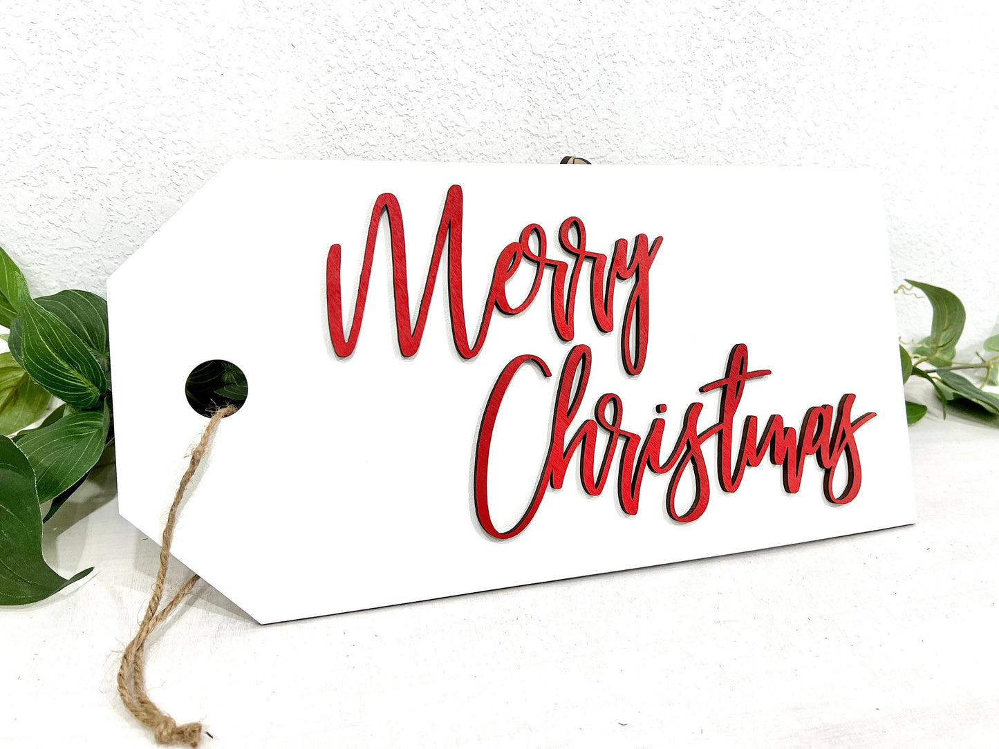 Merry Christmas Sign - Hanging Tag