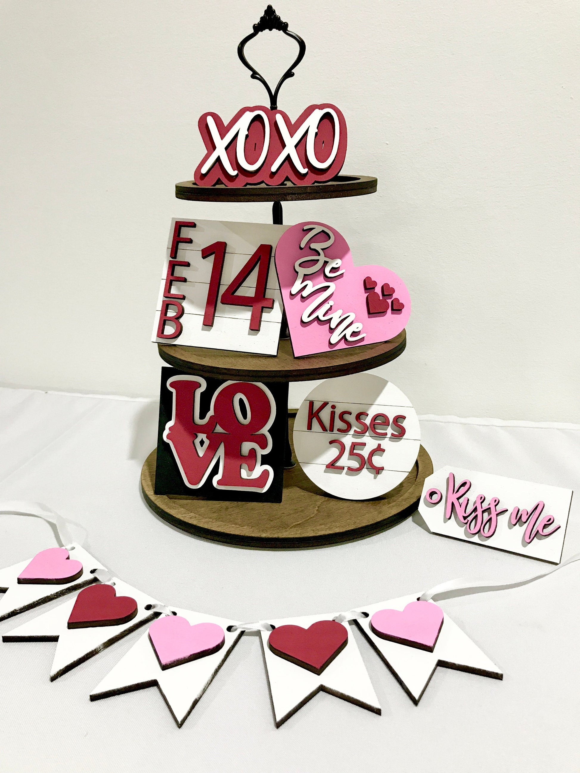 diy valentines day tiered tray mini sign kit