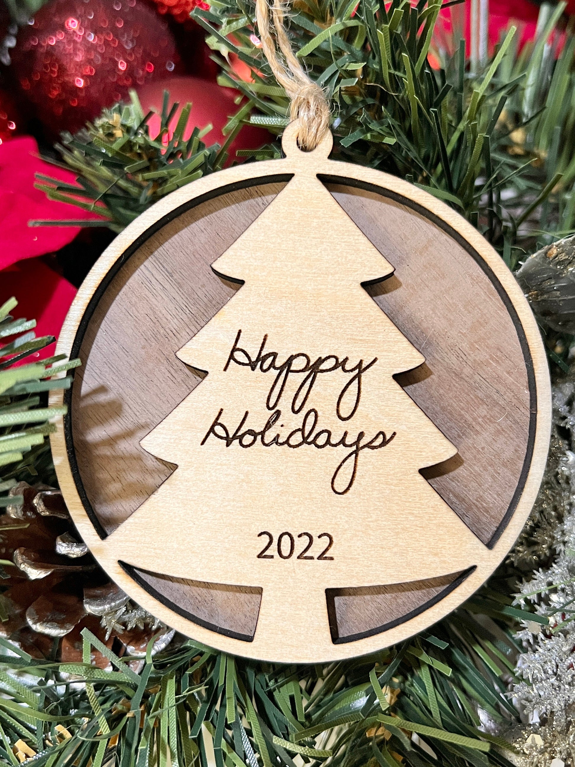 wood christmas ornament 2023