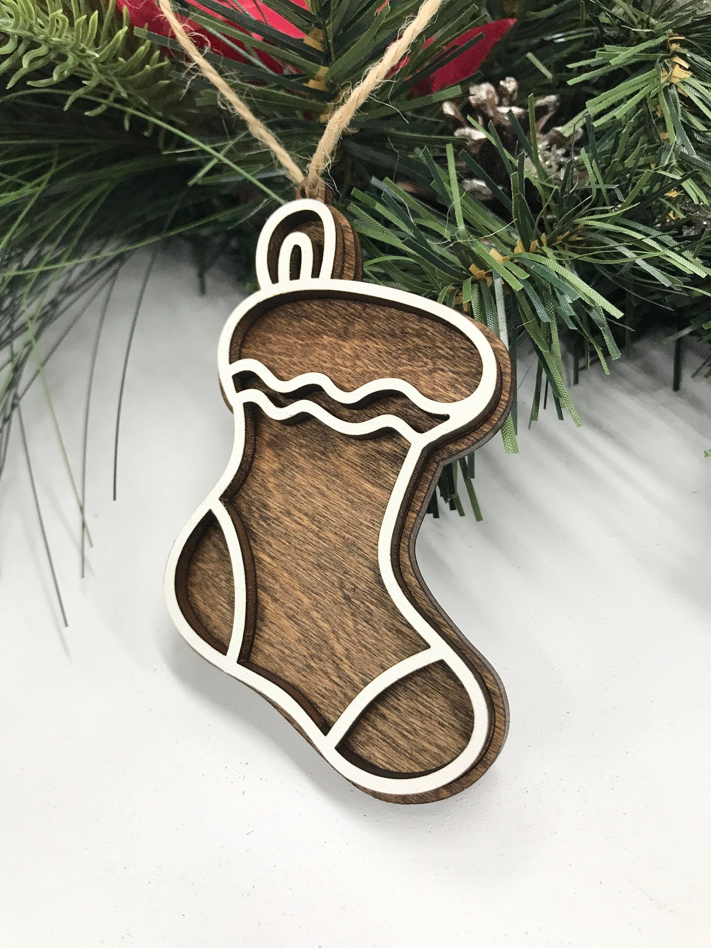 3D gingerbread ornament, wood christmas ornament, gingerbread man, holly leaves, mittens, reindeer, Christmas tree, heart, bell, snowflake