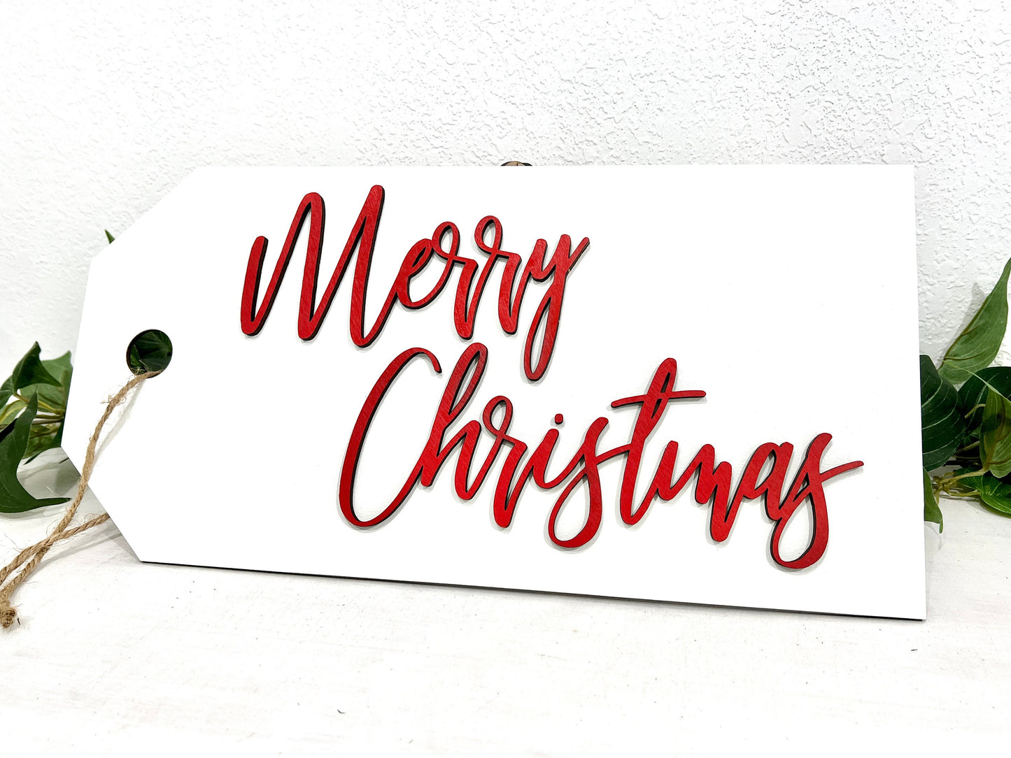 Merry Christmas Sign - Hanging Tag