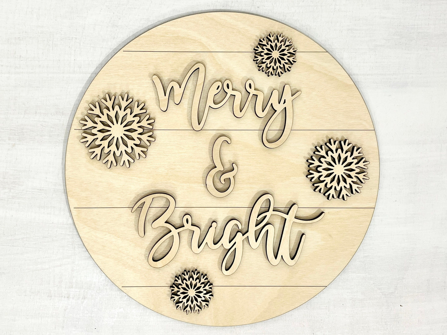 Merry & Bright sign kit, DIY holiday crafts, winter sign making supplies, snowflake kids craft project ideas, paint party sign bundle