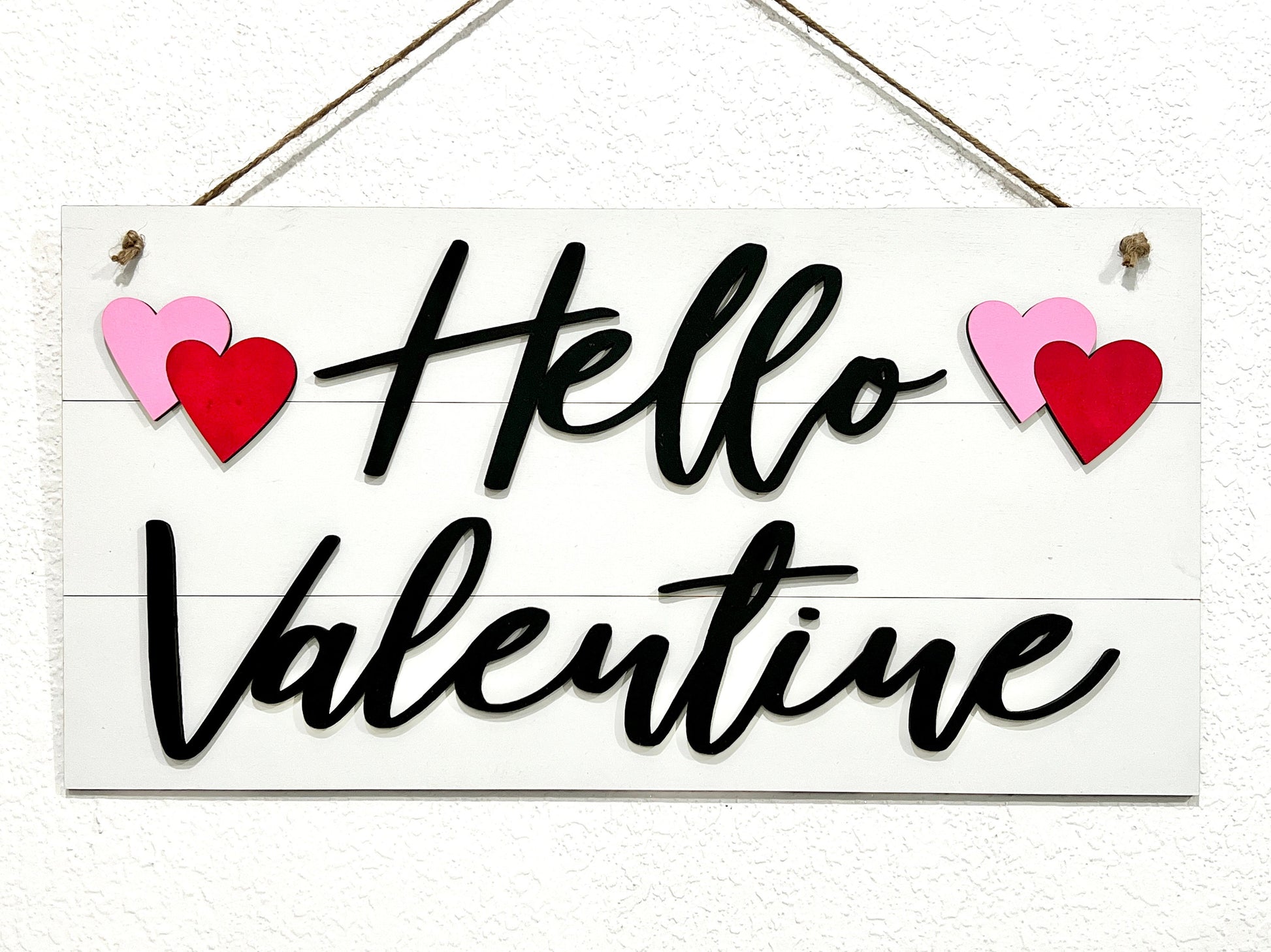 hello valentine sign - valentines day door hanger