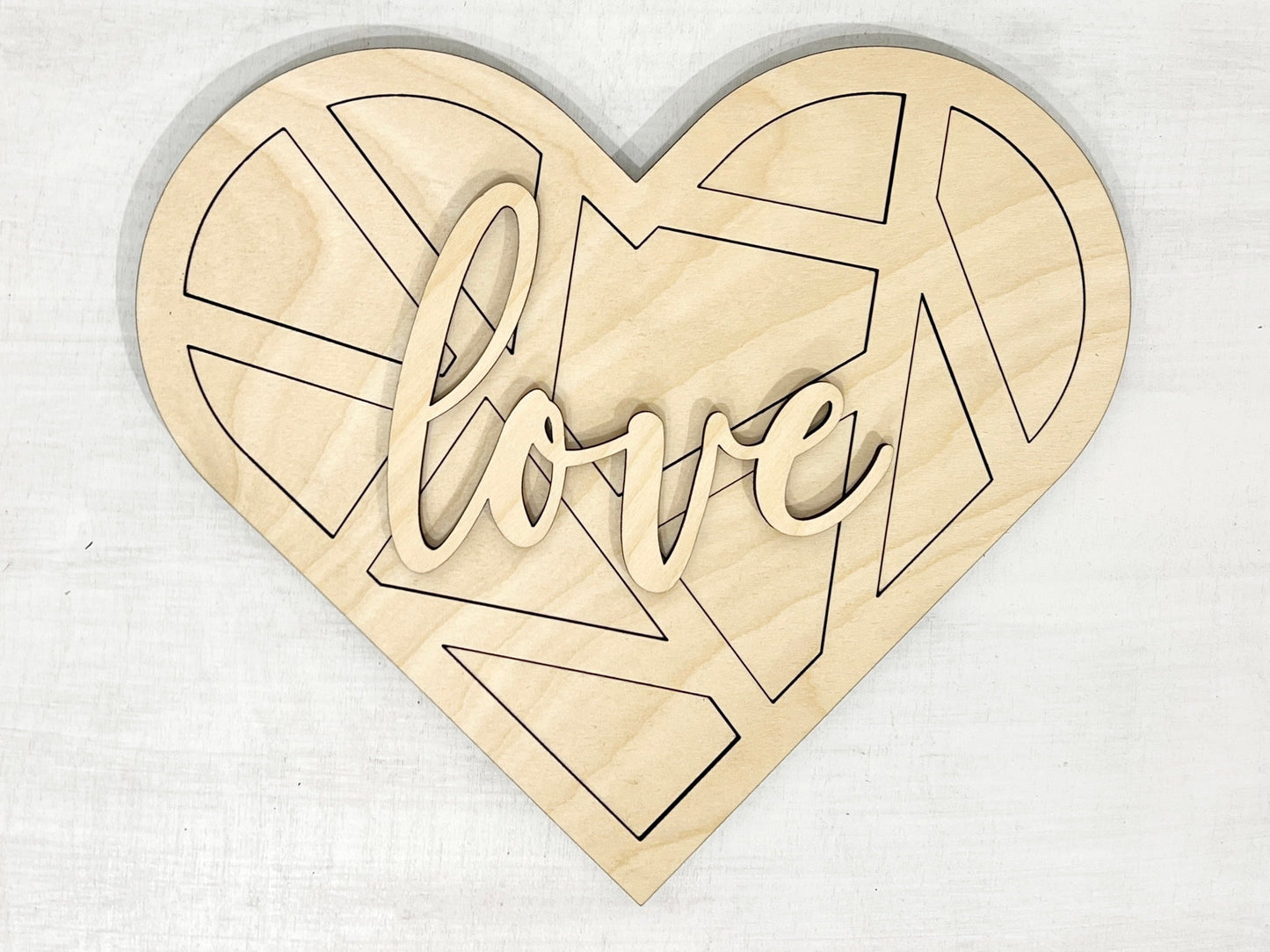 diy valentines day heart mosaic sign kit - diy wood puzzle paint party paint kit