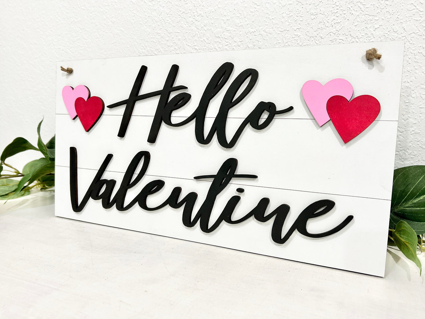 hello valentine sign - valentines day door hanger