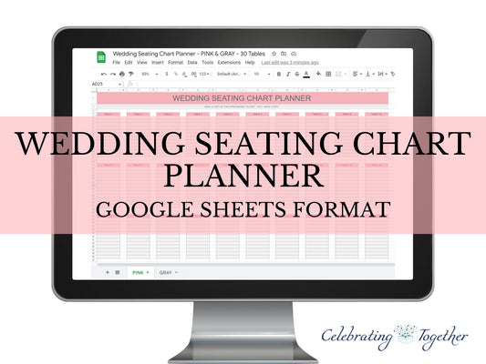 Wedding seating chart planner, Google Sheets template printable, digital download event planning, table arrangements templates