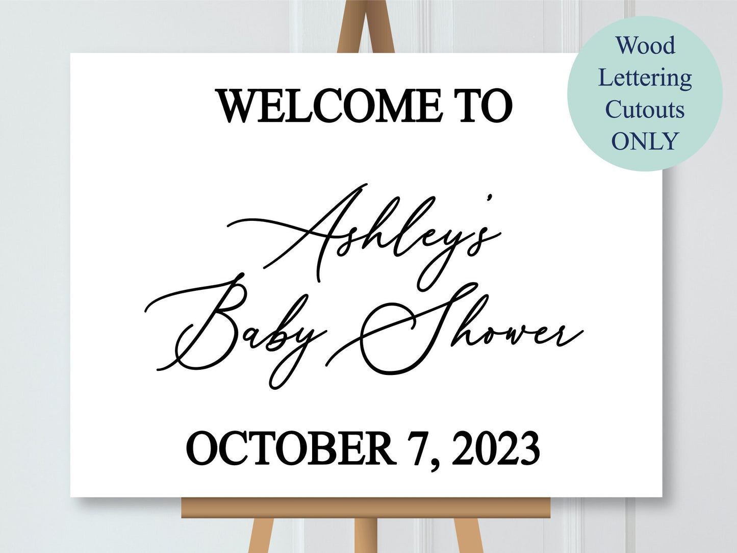 Wood lettering ONLY, DIY baby shower welcome sign for baby shower decor, wooden name sign, date wood signs keepsake heirloom for mom to be