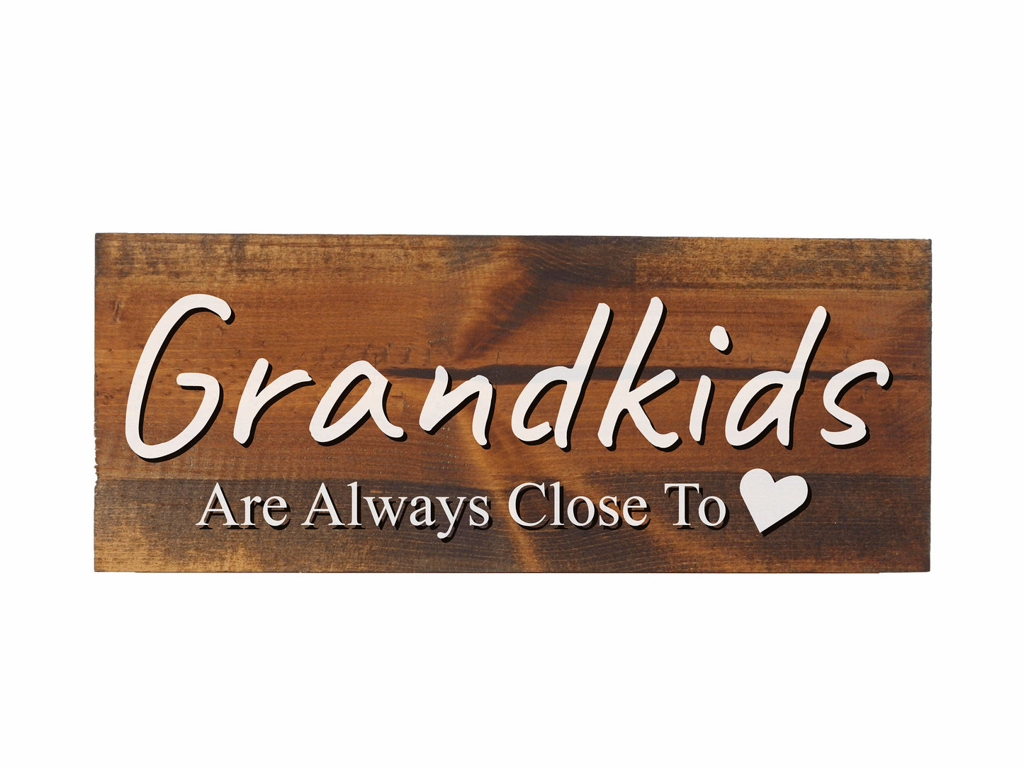 3D Grandkids are always close to heart sign, wood signs for grandpa, rustic home decor for nana and papa, Mother's Day Gift for Grandma