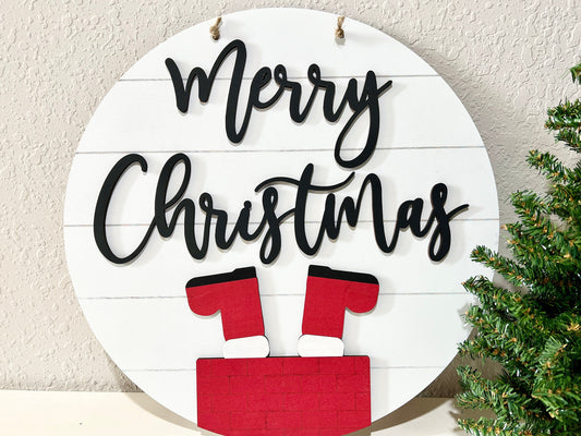 Merry Christmas sign, Christmas decorations, 3D holiday decor, shiplap wood signs, living room wooden sign wall hanging, santa mantel decor