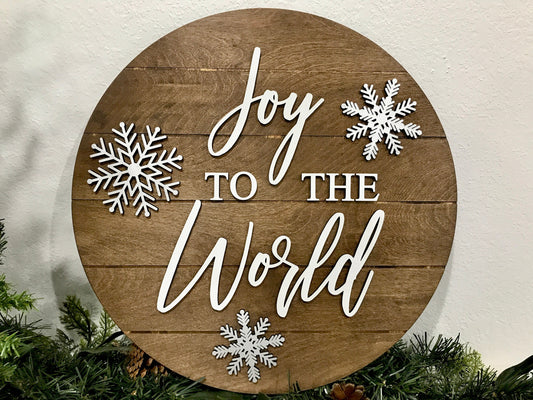 Joy to the world sign, Christmas decorations, 3D holiday decor shiplap wood signs, living room wooden sign wall hanging, silver mantel decor