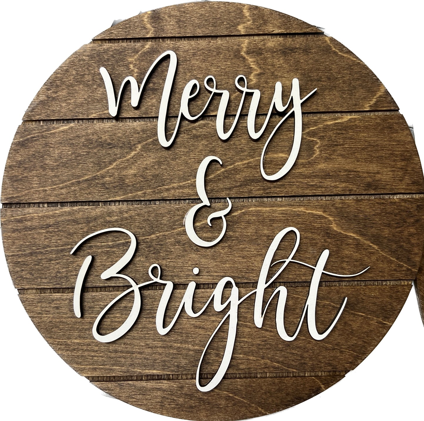 Merry & bright sign, Christmas decorations, 3D holiday decor, wood signs, living room wooden sign wall hanging, patio porch or mantel decor
