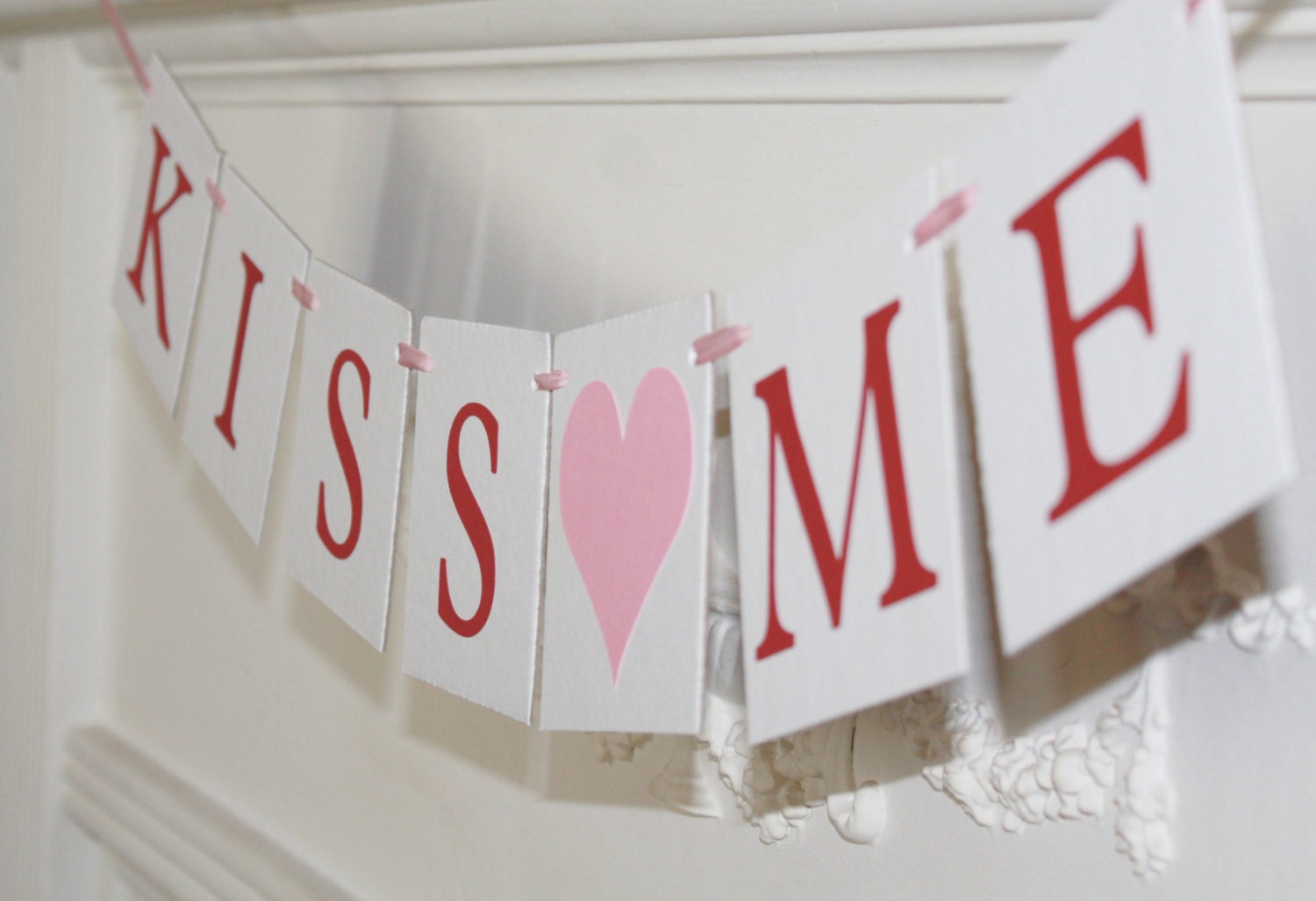 kiss me banner - valentines day decorations