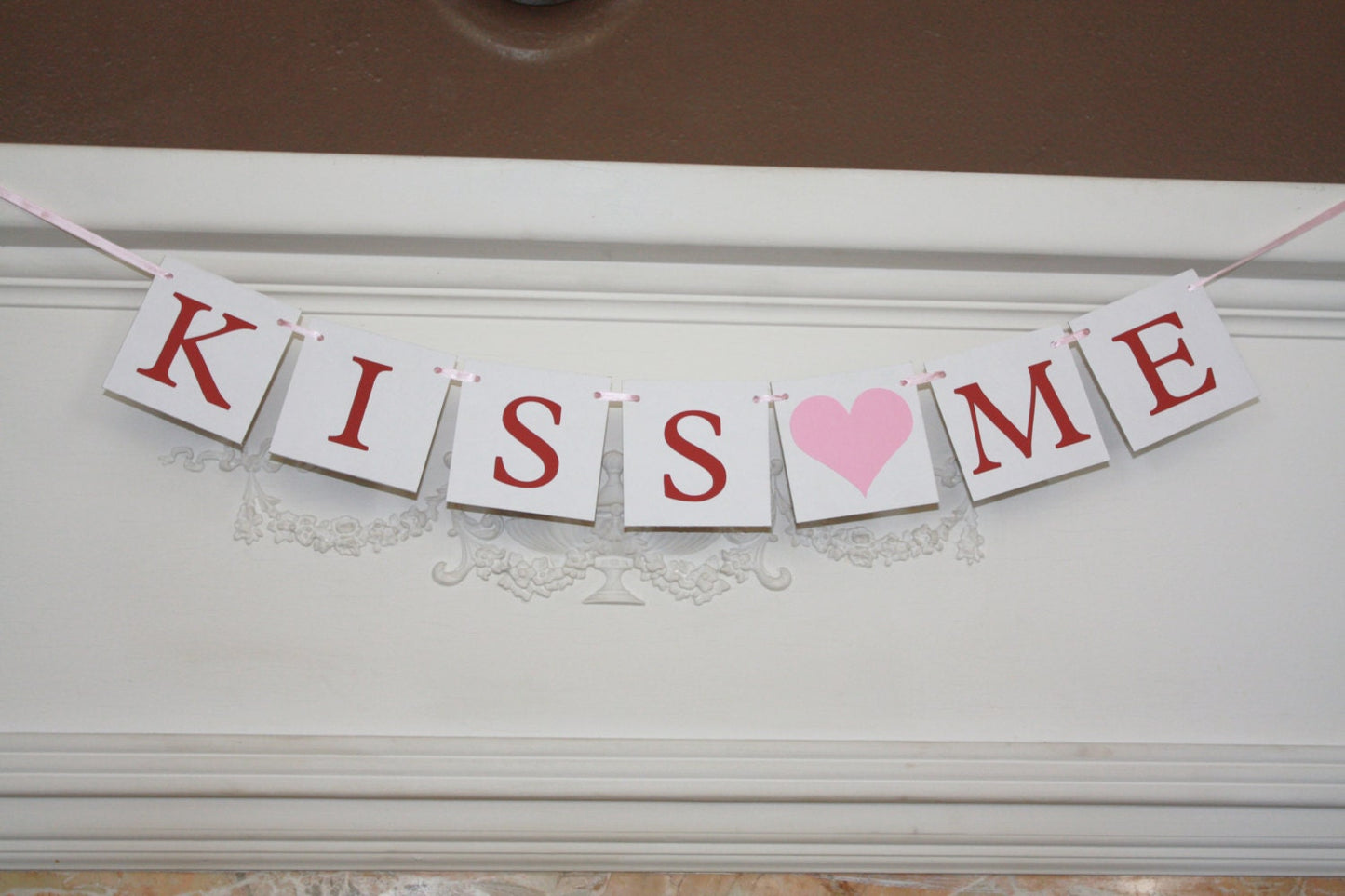 kiss me banner - valentines day decorations