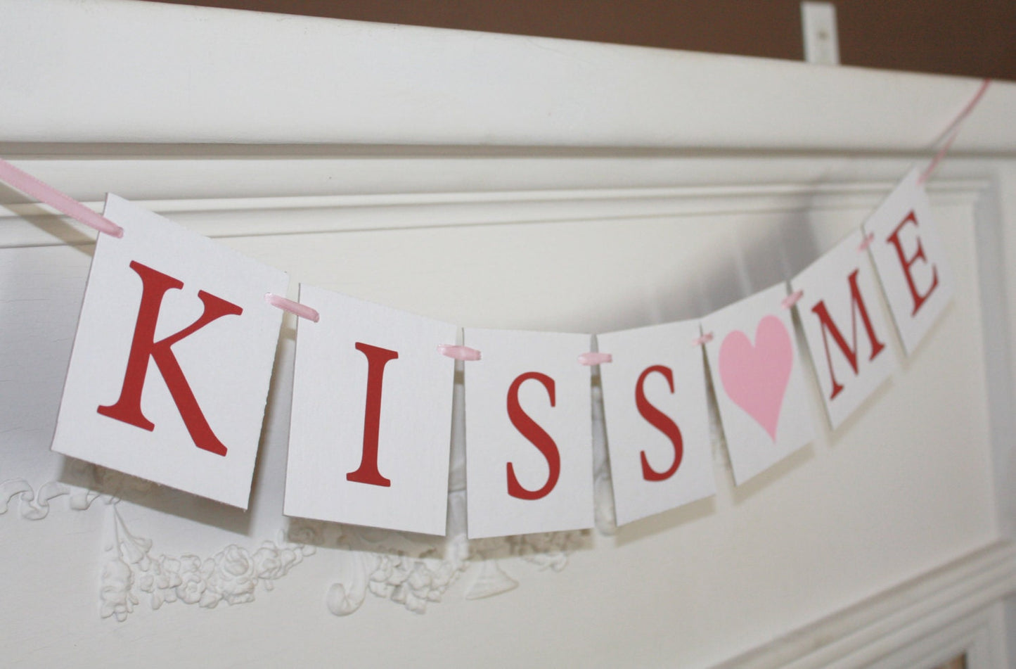 kiss me banner - valentines day decorations