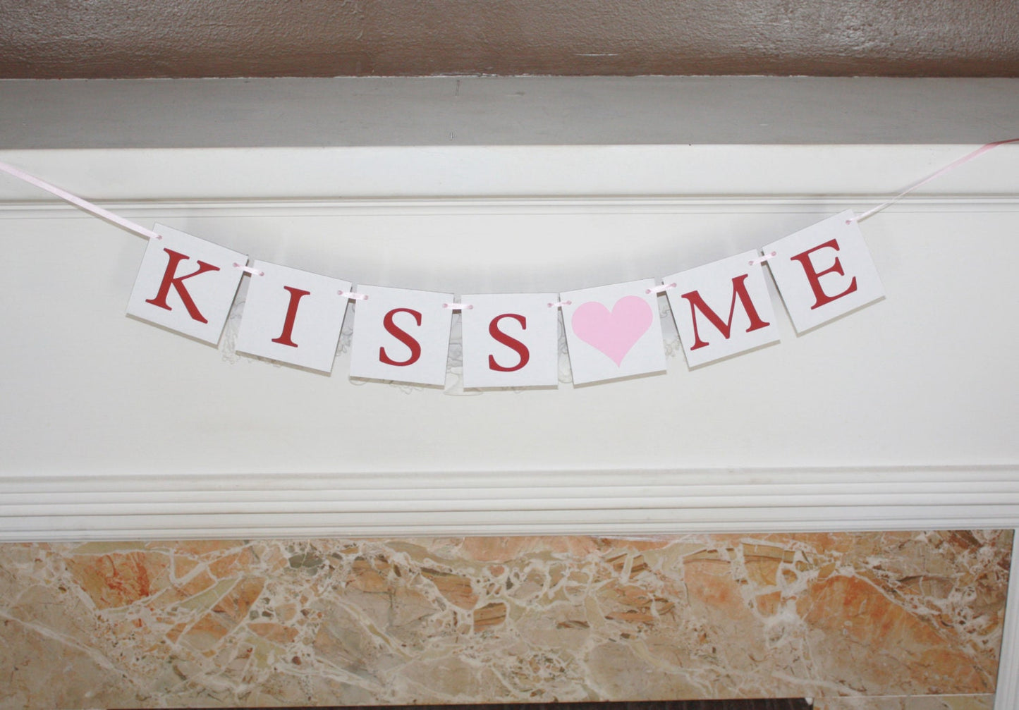 kiss me banner - valentines day decorations