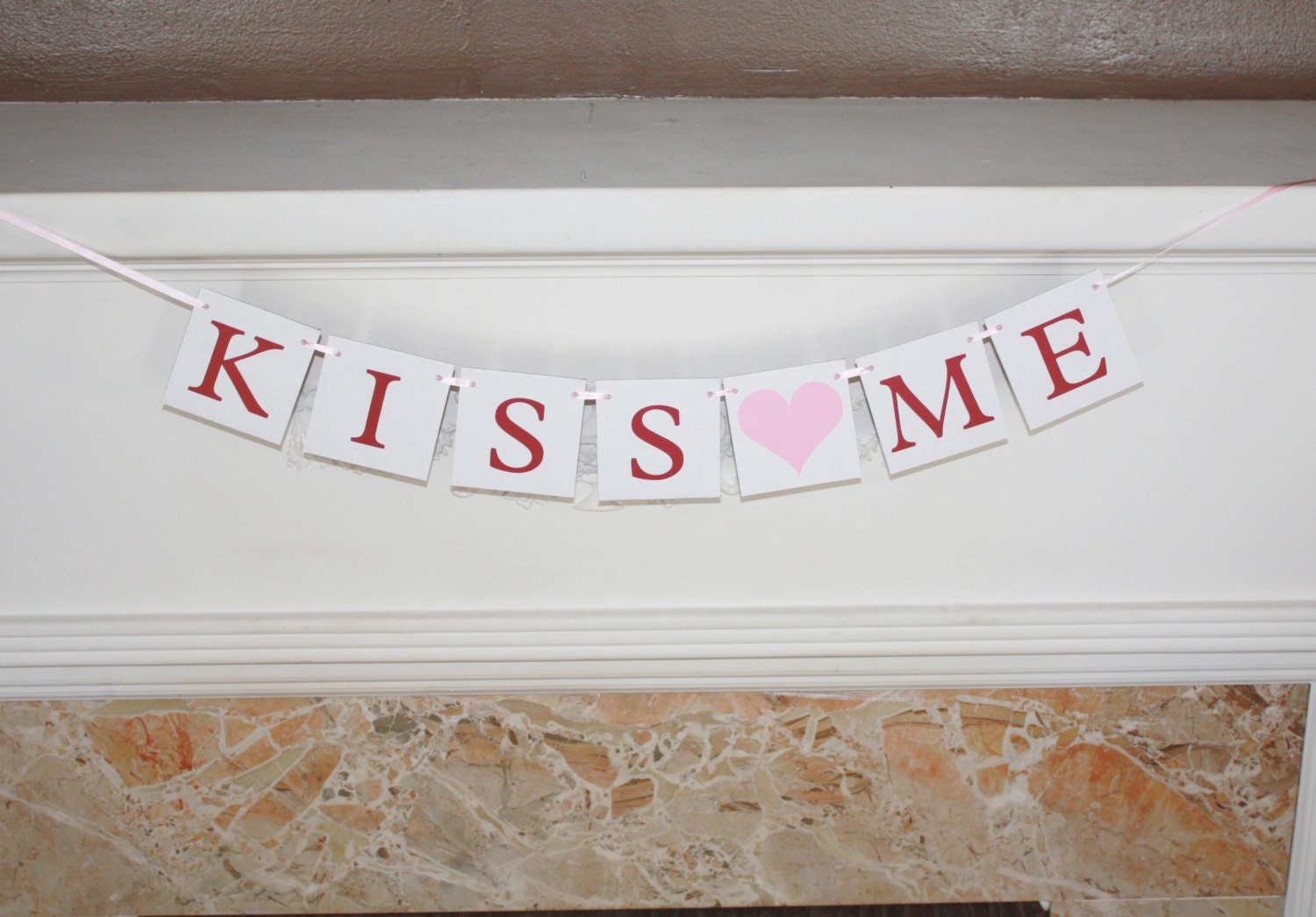 kiss me banner - valentines day decorations