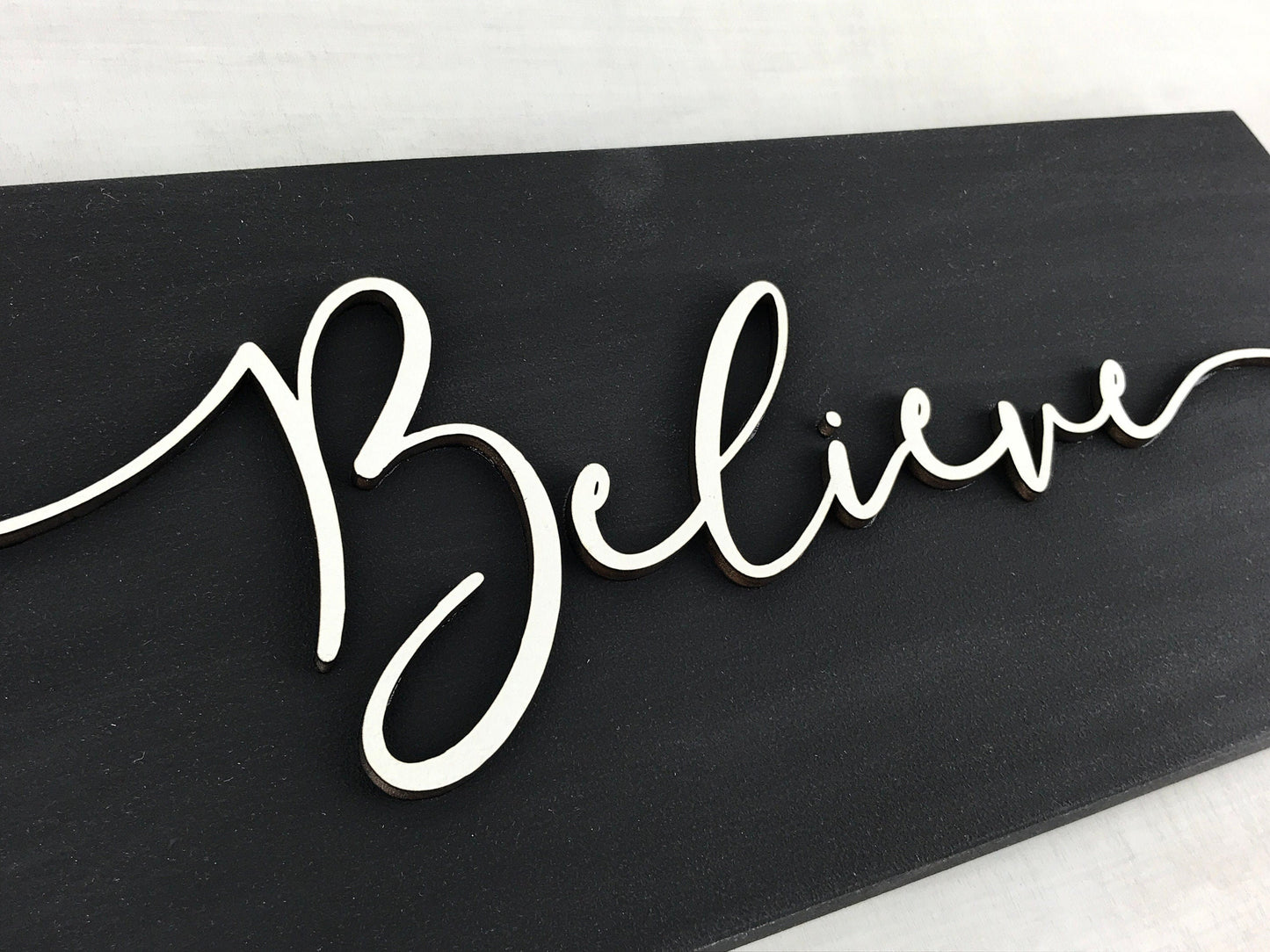 Believe sign, Christmas decorations, 3D holiday decor, holiday wood signs, living room wooden sign wall art hanging, fireplace mantel decor